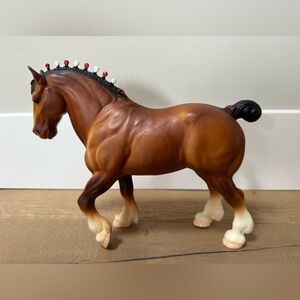Breyer Vintage Traditional Clydesdale Stallion Model #80 with Red/White Bobs